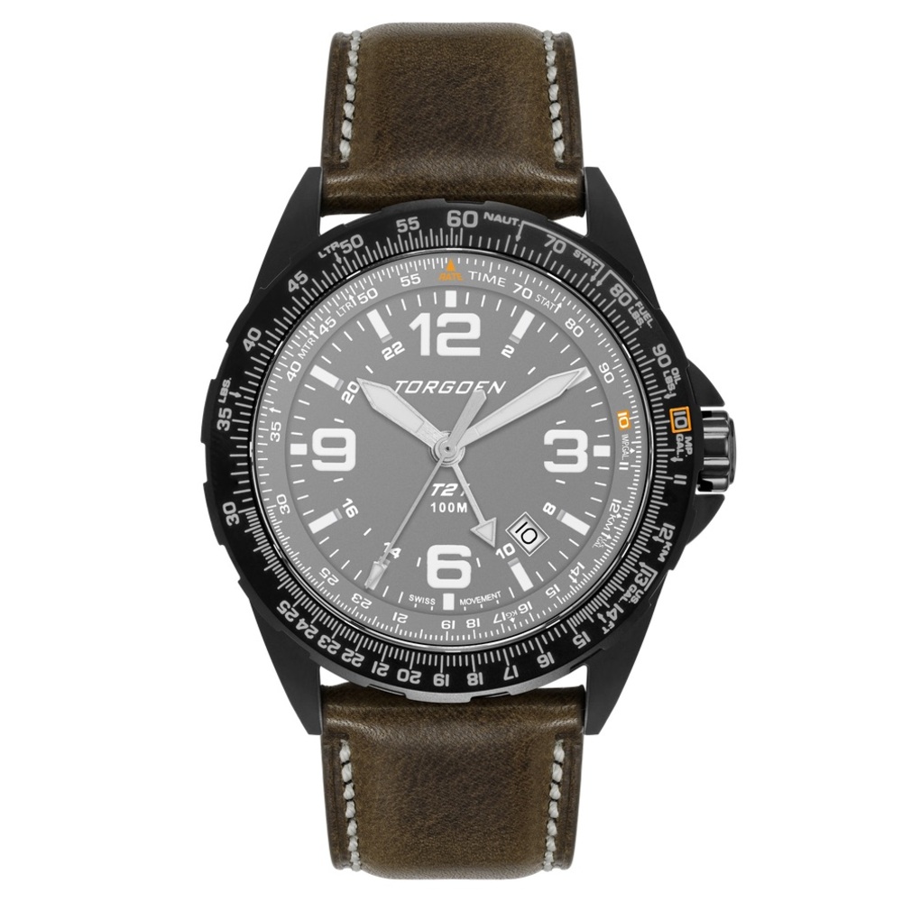 Torgoen T21 SAPPHIRE Watch

44mm, Vintage Leather Strap